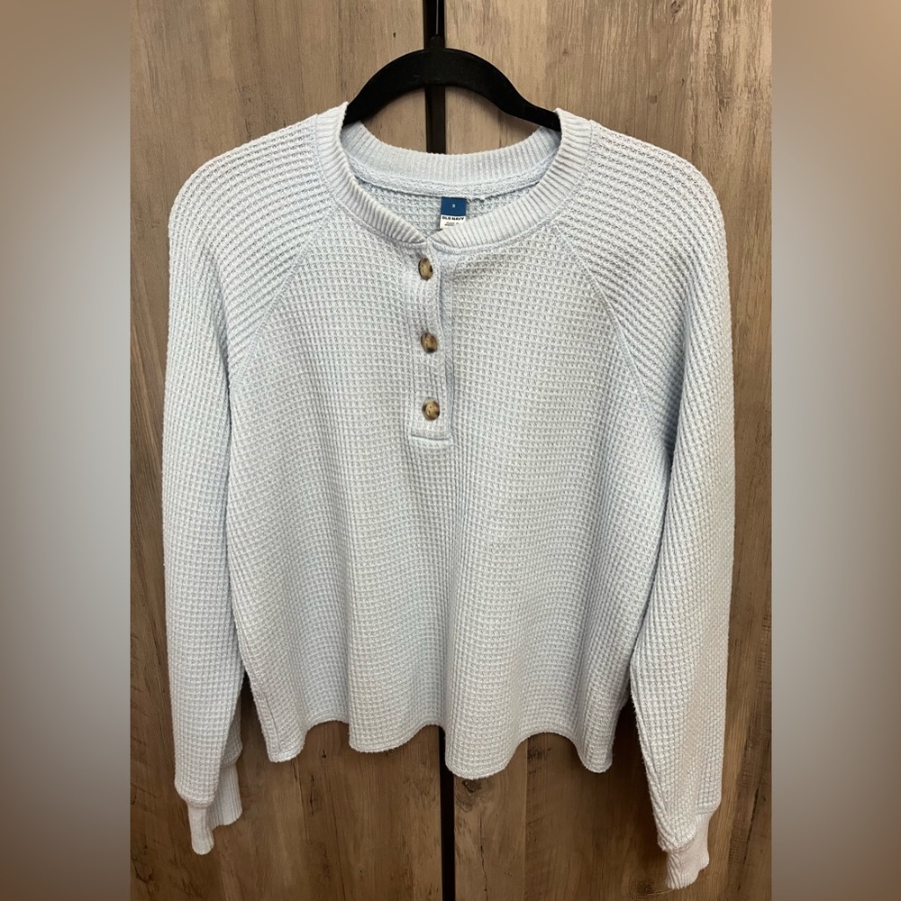 Old Navy Light Blue Henley Sweater
